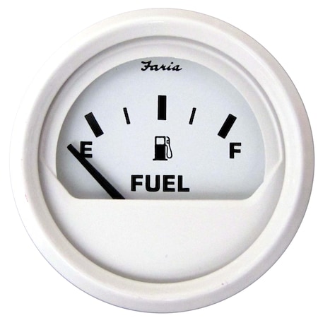 Faria Beede Instruments Dress White 2" Fuel Level Gauge (E-1/2-F) 13101